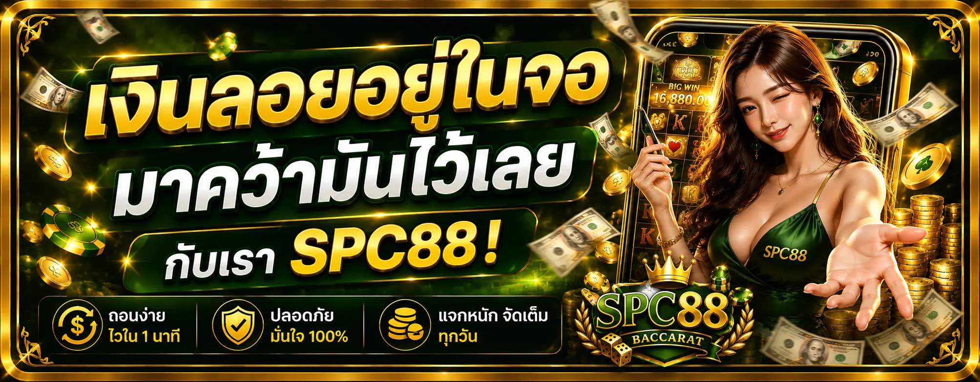 เงินลอยอยู่ในจอ มาคว้ามันไว้เลยกับเรา SPC88
